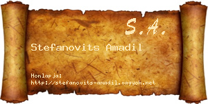 Stefanovits Amadil névjegykártya